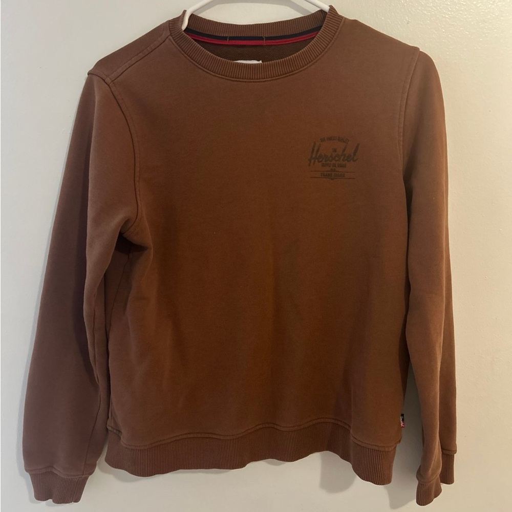 Herschel Supply Company Brown Crewneck Sweater with Ribbed Cuffs